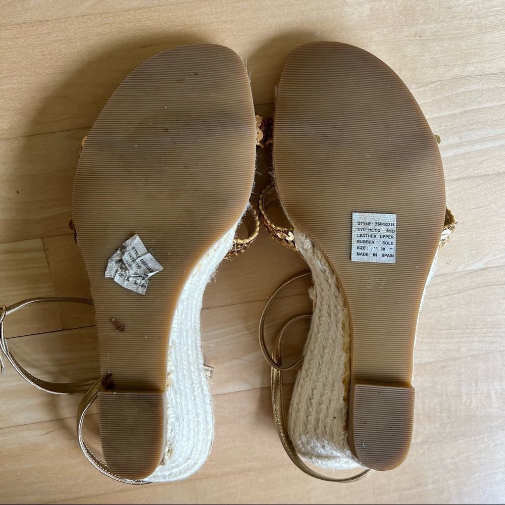 Rafe New York Gold Sequin Butterfly Wedge Sandal - Picture 8 of 9